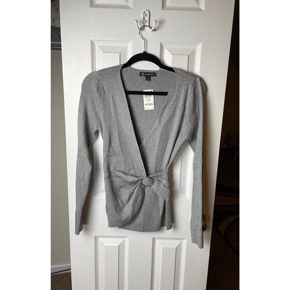 Fashion heather dove grey  stretch Sweater - Picture 5 of 6